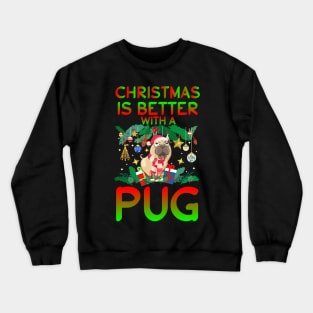 Funny Pug Christmas Crewneck Sweatshirt